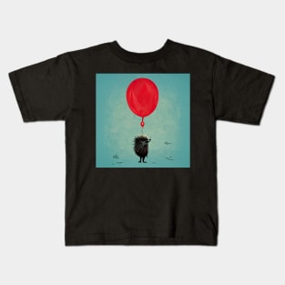 Cute little porcupine holding a red balloon - good idea? Kids T-Shirt
